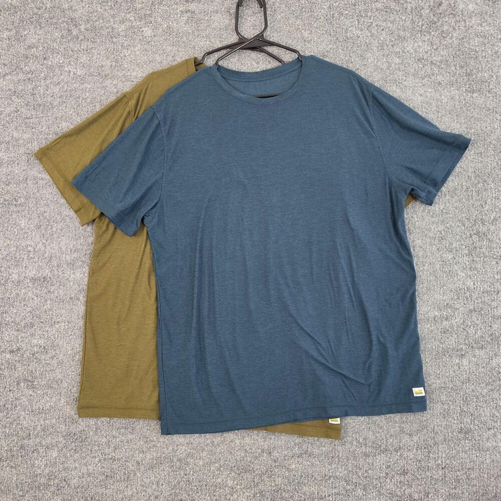 Vuori Shirt Men XL Strato Tech Perfomance Tee Blue Green Lot of 2 Pack Casual